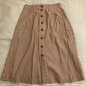 Madewell Button Front Midi Skirt